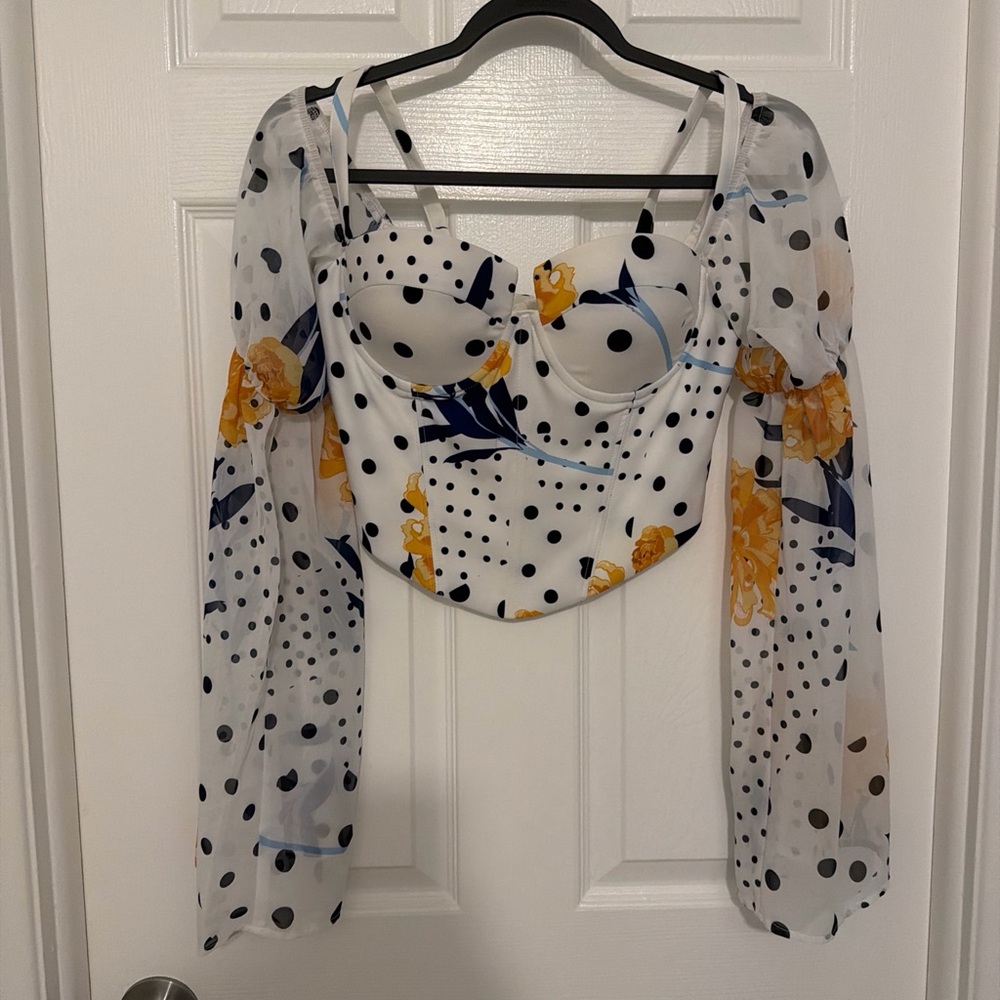 Floral Polka Dot Crop Top